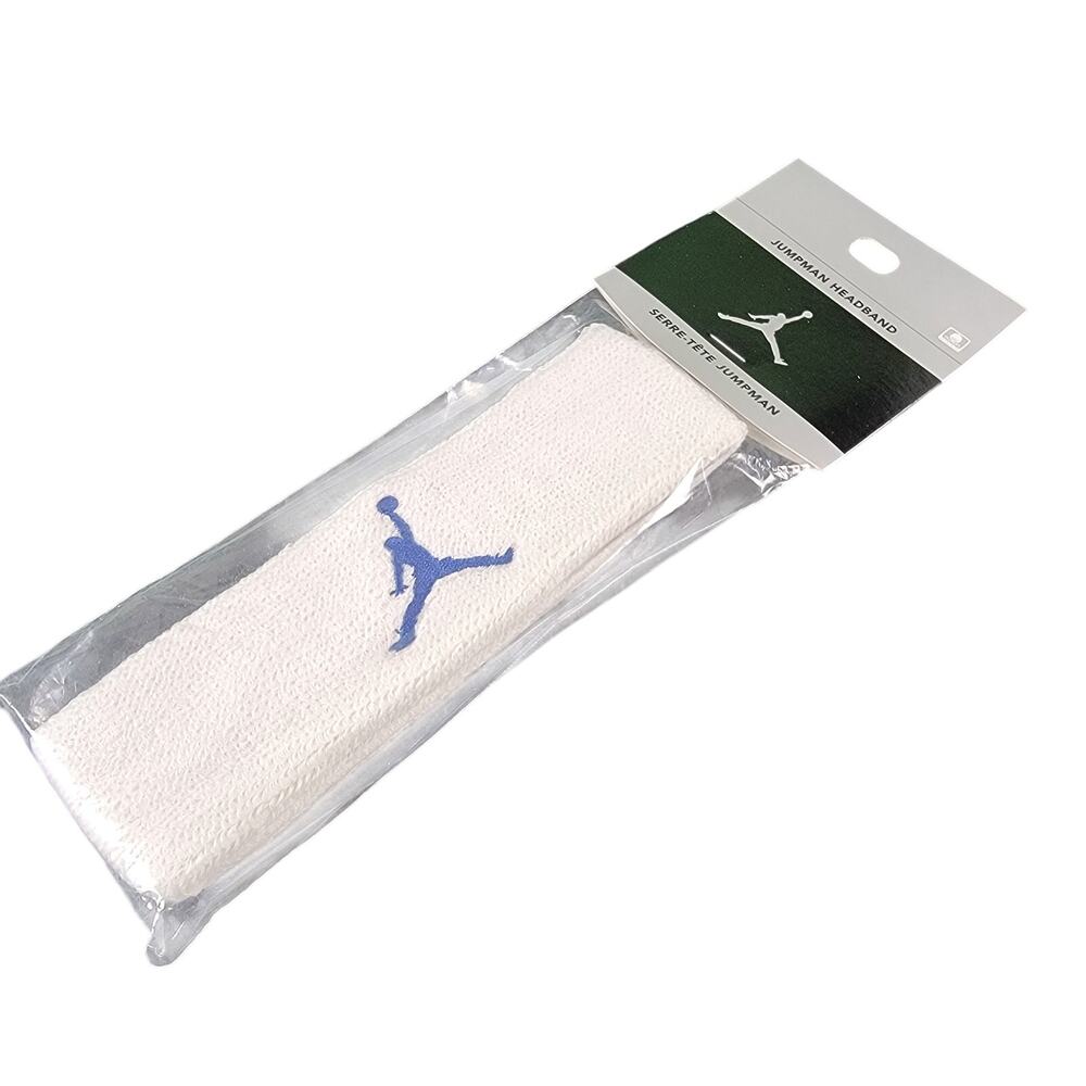 Vintage Nike Michael Jordan Jumpman Sweat Headband - NEW White/Blue 590831-100